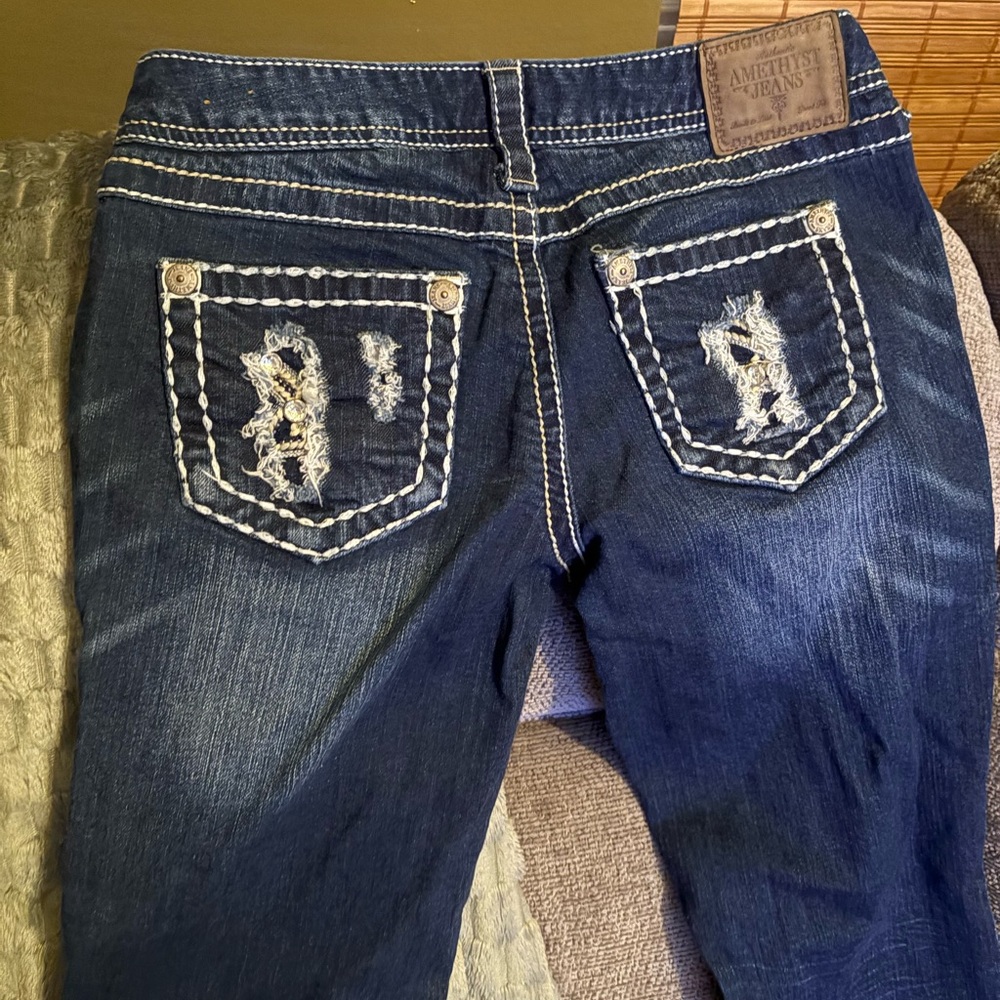 Amethyst  Distressed Blue Jeans